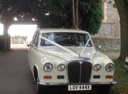 White Daimler for weddings in London